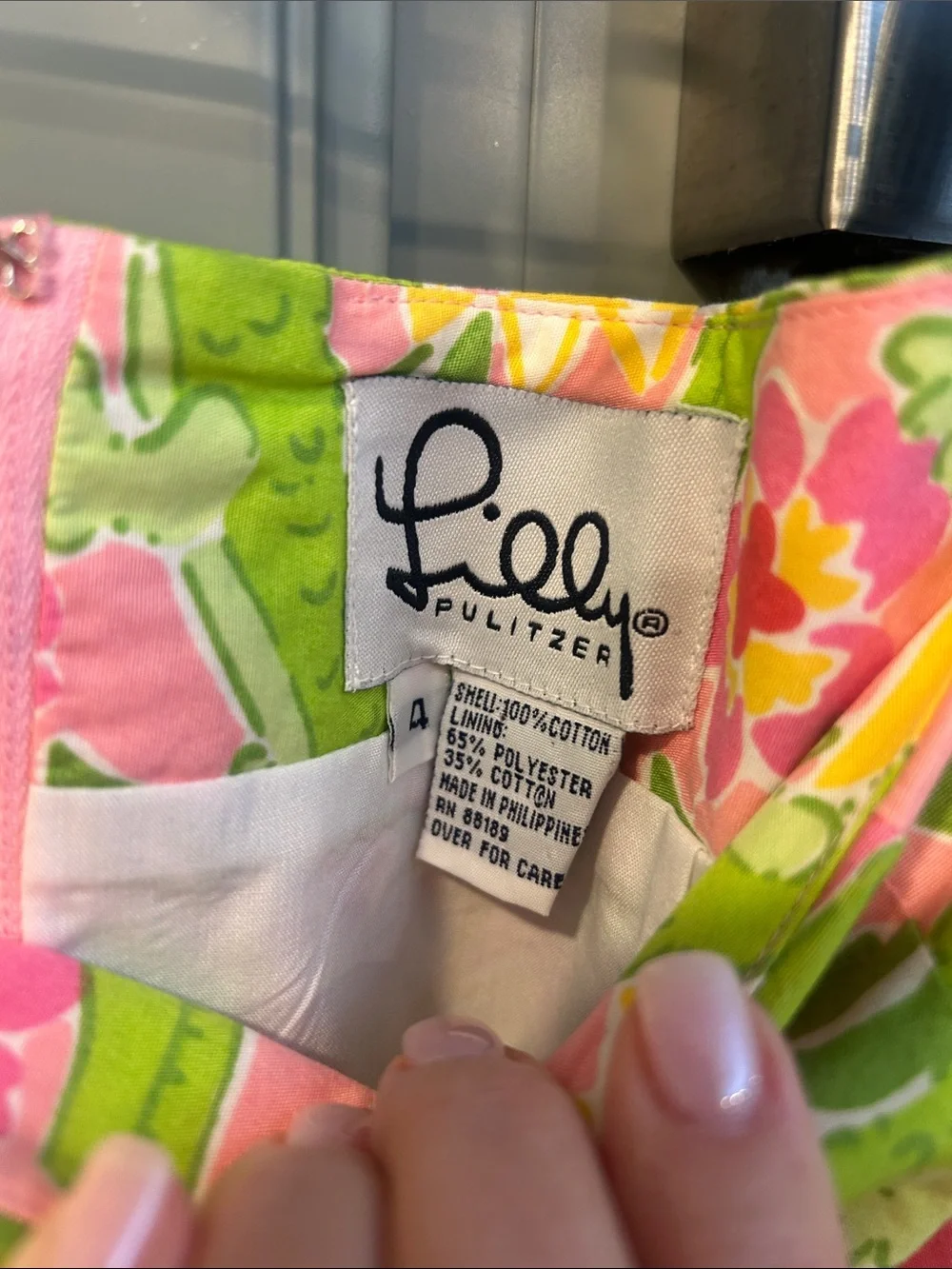 Lilly Pulitzer Pink Floral Mini Skirt in Croque Monsieur Print